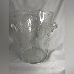 Hand blown, controlled bubble ice bucket